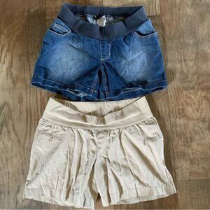 Maternity shorts Denim and Kahki 2 pair